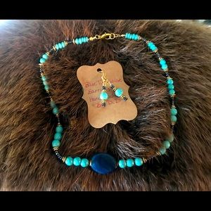 Genuine Turquoise choker and earrings!